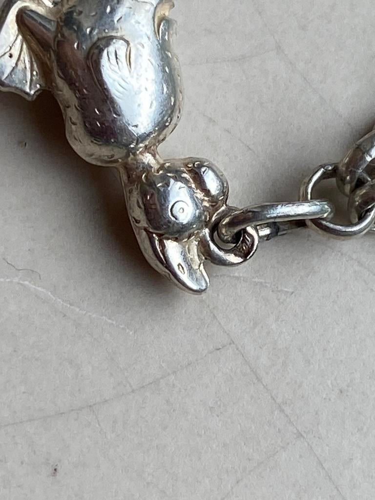 Zilveren kinder bedelarmbandje met eendje, Sieraden, Tassen en Uiterlijk, Kindersieraden, Ophalen of Verzenden, Zo goed als nieuw