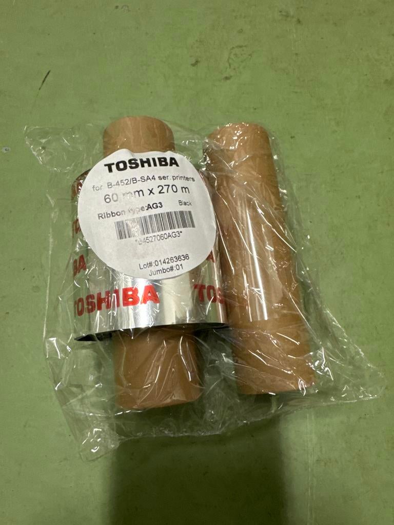 20 rollen Toshiba AG3 Ribbon 60mm x 270m voor B-452/B-SA4, Ophalen of Verzenden, Nieuw, Etiket