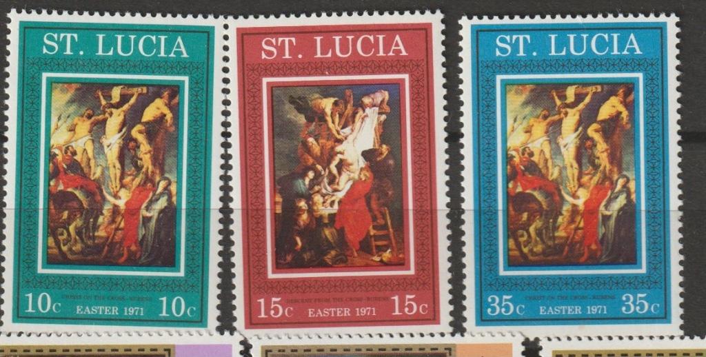 TSS Kavel 1.30022 St. Lucia pf minr 282-284 inc kerst, Postzegels en Munten, Ophalen, Postfris, Midden-Amerika