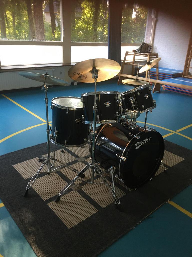 Premier drumstel Cabria compleet met bekkens en kruk, Muziek en Instrumenten, Ophalen, Zo goed als nieuw, Premier