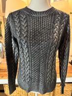 Chique, coated Zilver-Zwarte kabel-trui Michael Kors, S/36, Ophalen of Verzenden, Zo goed als nieuw, Maat 36 (S), Zwart