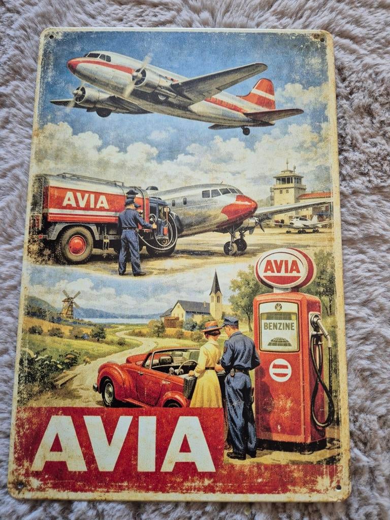 Avia reclamebord, Verzamelen, Ophalen of Verzenden, Nieuw, Reclamebord