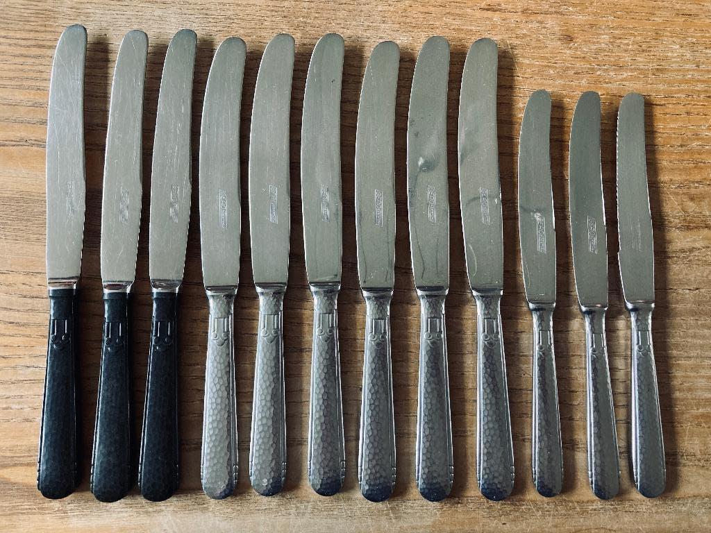 Vintage Gero Zilmeta 294 hamerslag kruidnagel lelie mes, Antiek en Kunst, Antiek | Bestek, Ophalen of Verzenden