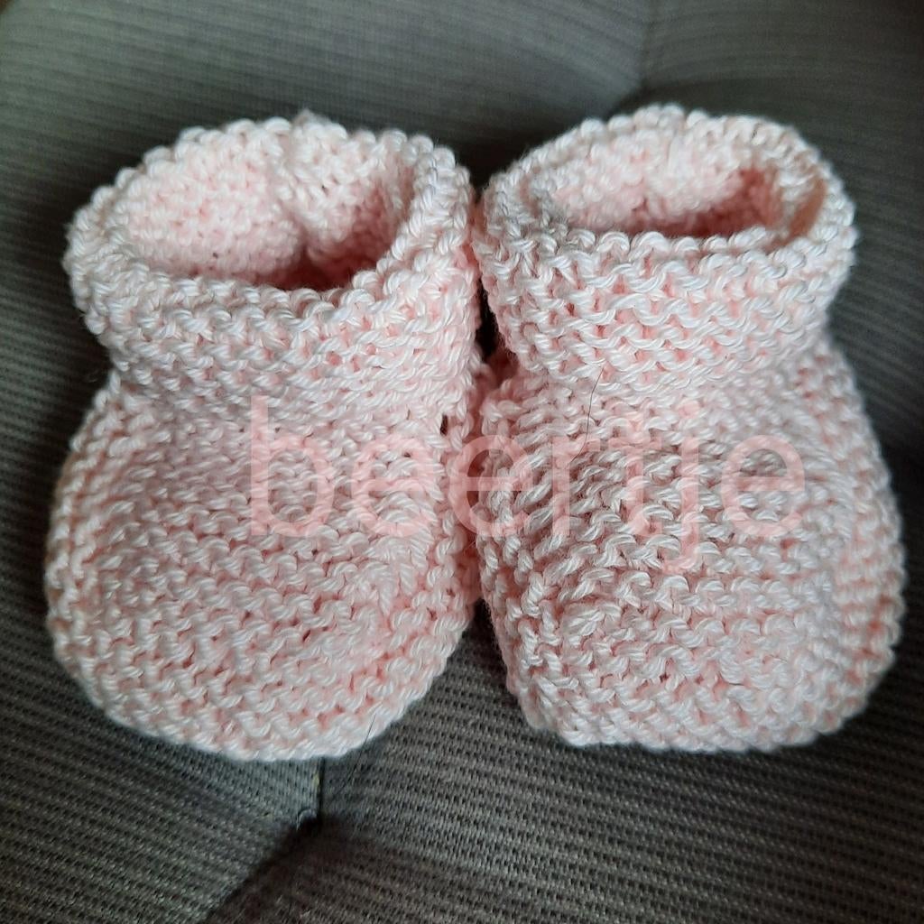 Schattige roze baby slofjes van katoen, Slofjes, Meisje, Nieuw, Ophalen of Verzenden