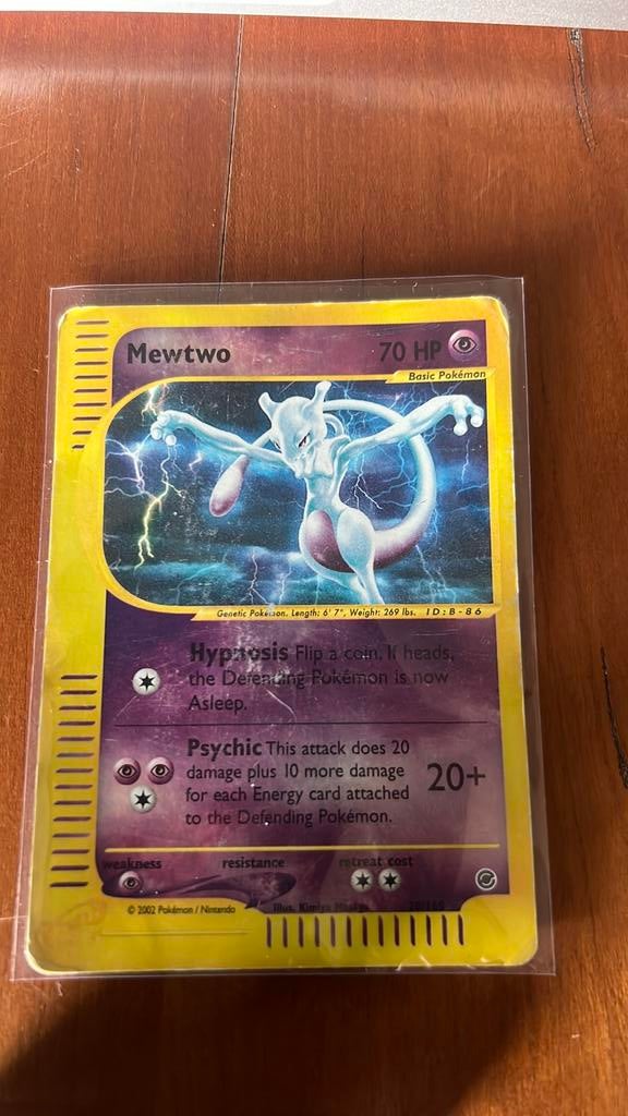 Reverse Holo Mewto 20/165 uit Expidition Base Set., Ophalen of Verzenden, Zo goed als nieuw, Losse kaart