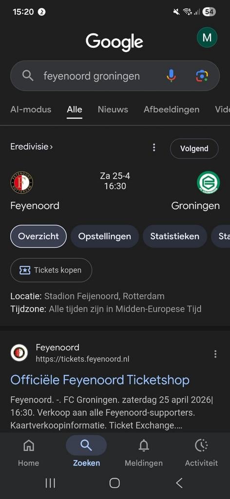 Feyenoord-Groningen 3 kaarten gele zijde, Twee personen, Overige soorten
