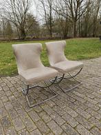 2 Baxter leren stoelen - mint groen/grijs - industrieel, Ophalen, Gebruikt, Twee, Overige kleuren
