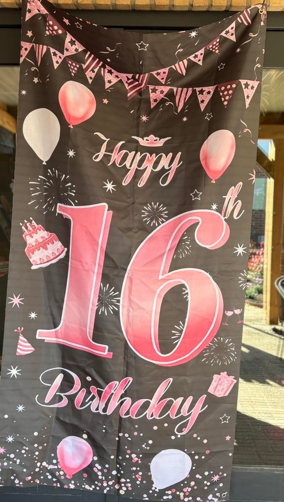 16 jaar versiering!, Hobby en Vrije tijd, Feestartikelen, Ophalen of Verzenden, Nieuw, Versiering, Verjaardag