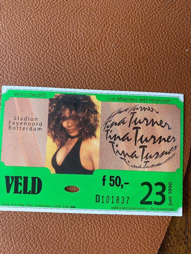 Oud concertkaartje Tina Turner, Verzamelen, Verzenden, Gebruikt