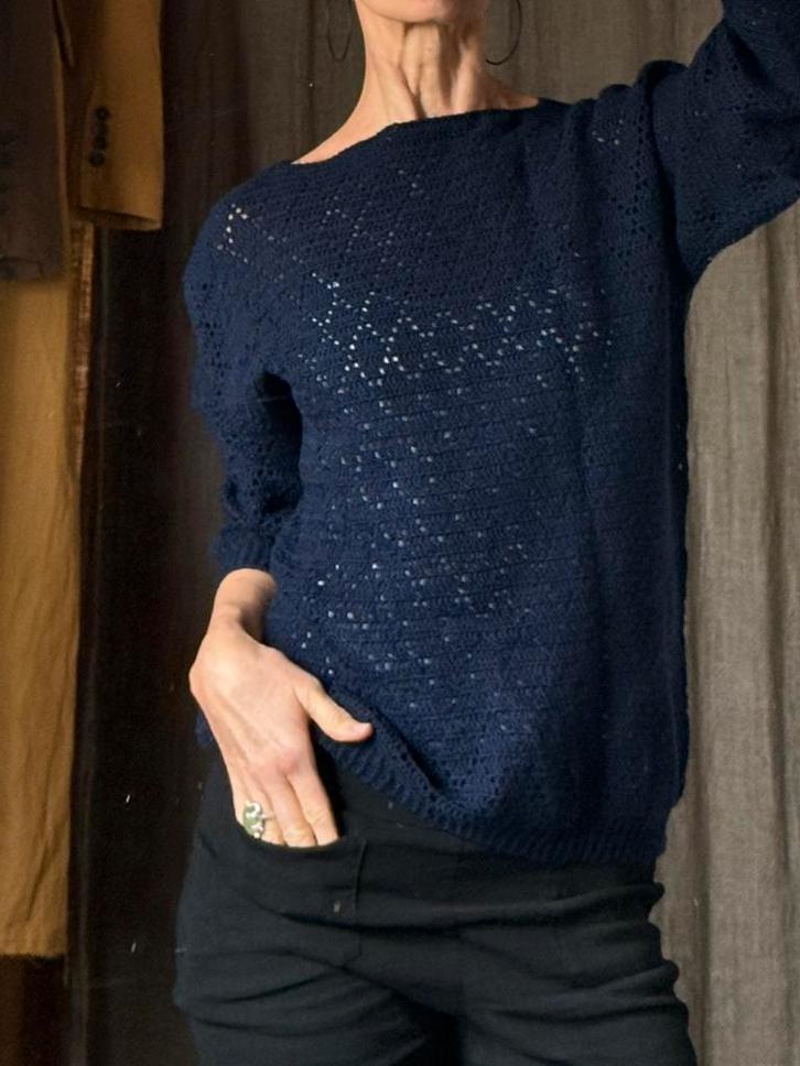 Mooie ajour gehaakt gebreide trui vib moines tricot 38, Kleding | Dames, Truien en Vesten, Zo goed als nieuw, Maat 38/40 (M), Ophalen of Verzenden