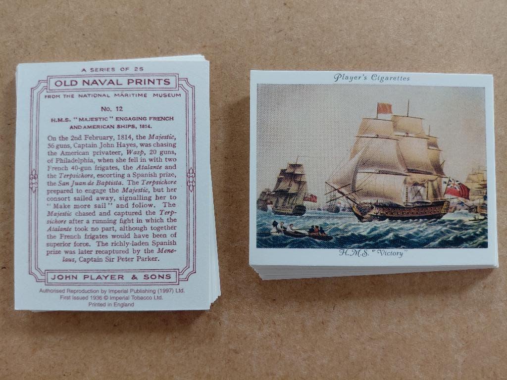 Old Naval Prints complete set 25 cigarette cards REPRO, Ophalen, Zo goed als nieuw, Overige typen