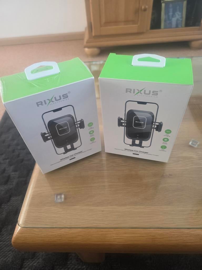 RIXUS - Telefoonhouder Auto Draadloos - Zuignap Auto Lader, Telecommunicatie, Mobiele telefoons | Telefoon-opladers, Ophalen of Verzenden