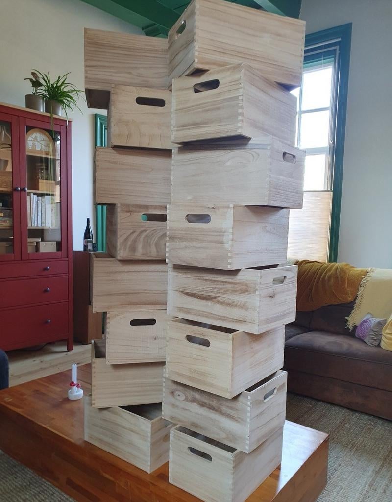 15 houten kratjes / dozen / kistjes, Ophalen, Minder dan 35 cm, Zo goed als nieuw, Minder dan 40 cm