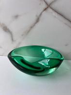 MURANO GLAS MID CENTURY 60’S GROEN GLAZEN SCHAAL GLAS, Ophalen of Verzenden