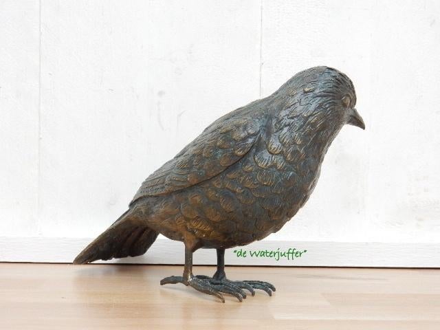 158* Bronzen merel (Boven €75 geen verzendkosten), Ophalen of Verzenden, Nieuw, Overige materialen, Dierenbeeld