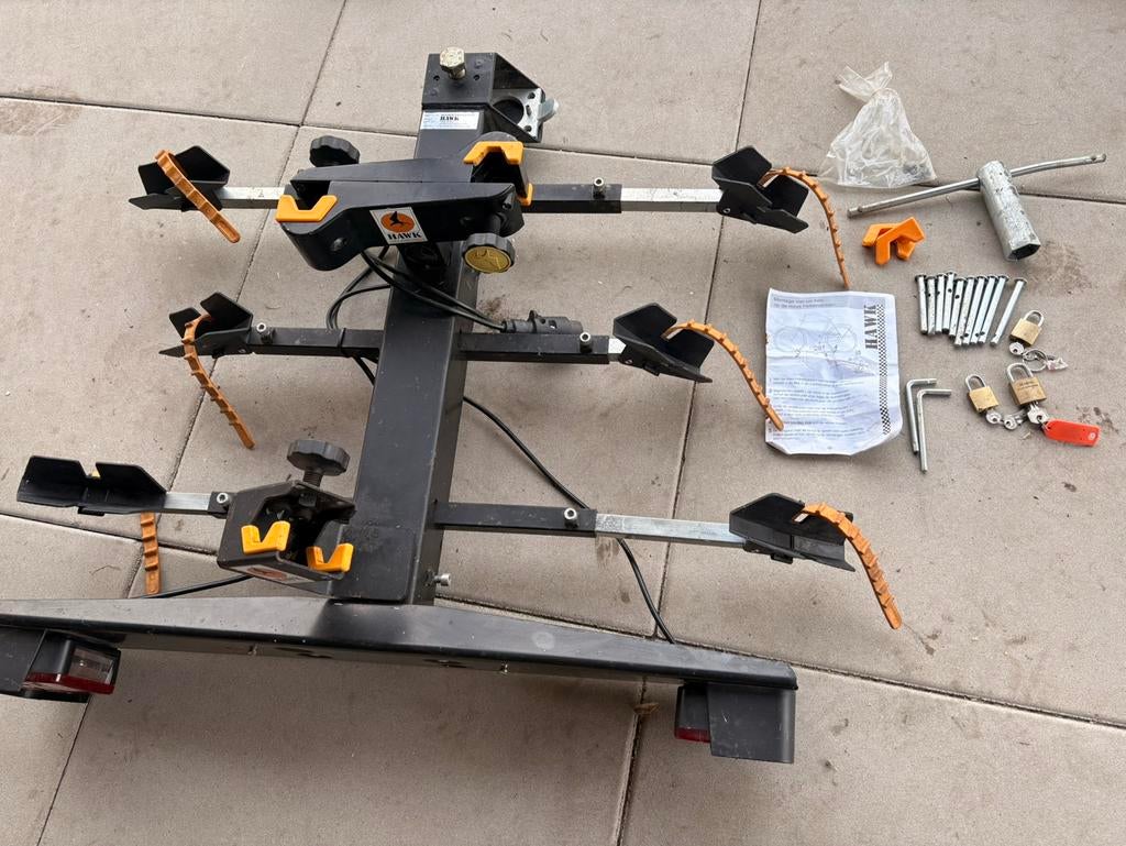 Hawk fietsendrager voor 3 fietsen, Ophalen, 3 fietsen of meer, Gebruikt, Trekhaakdrager