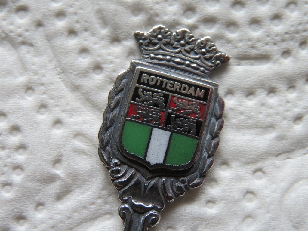 Lepeltje Wapen Rotterdam (emaille), Verzenden, Zo goed als nieuw, Overige materialen, Bestek