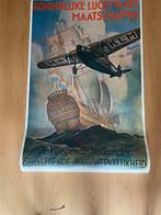 Poster KLM / Fokker / luchtvaart., Kaart, Foto of Prent, Ophalen of Verzenden, Zo goed als nieuw, X