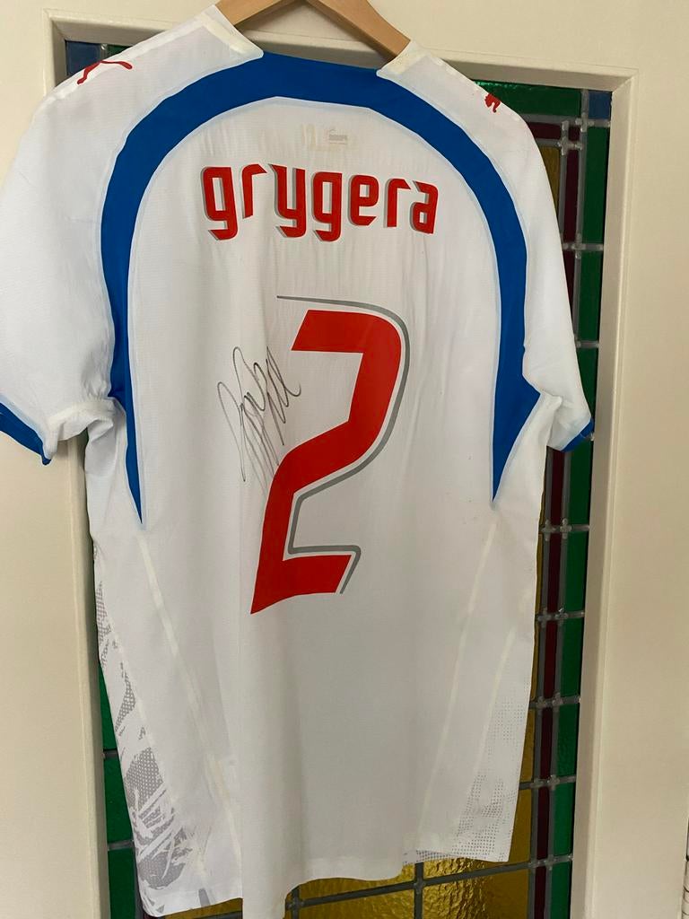 Grygera Matchworn Tsjechië - Denemarken Shirt Gesigneerd, Ophalen of Verzenden, Gebruikt, Buitenlandse clubs, Shirt