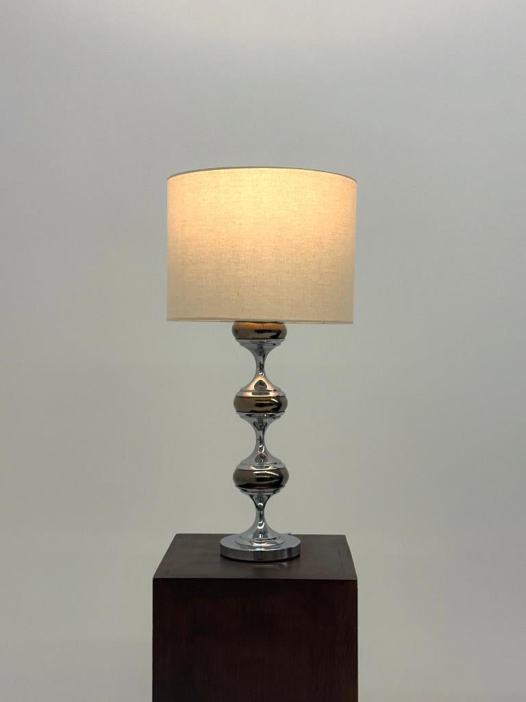 Space Age tafellamp met chromen sculpturale voet, -, -, Ophalen of Verzenden, Zo goed als nieuw