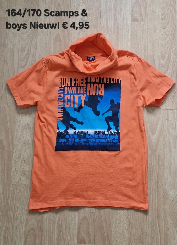 164/170 Nieuw! Oranje Scamps&boys shirt, Kinderen en Baby's, Kinderkleding | Maat 164, Nieuw, Shirt of Longsleeve, Jongen, Scamps & Boys