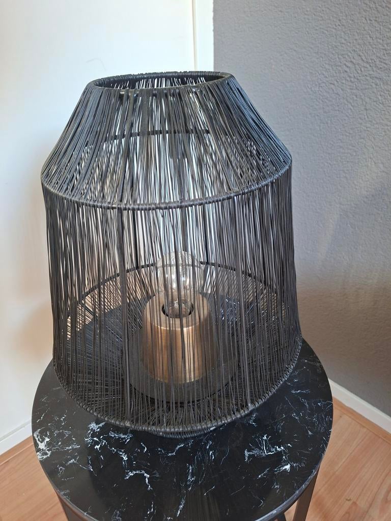 Draadlamp tafellamp, Huis en Inrichting, Lampen | Lampenkappen, Ophalen, Zwart, Rond