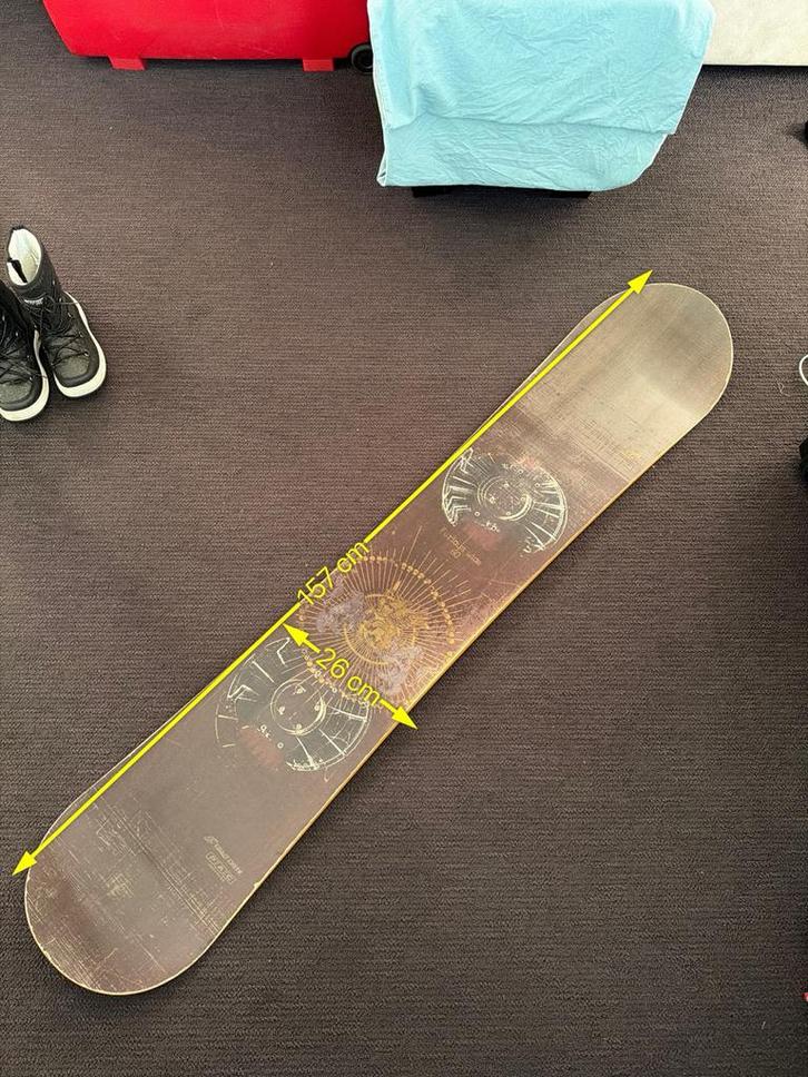 Snowboard set (board, bindingen, schoenen) maat 45-46, Sport en Fitness, Snowboarden, Gebruikt, Board, Ophalen