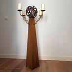 Vloerlamp Roest | Bruin Koper | Uniek design met 4 kaarsen, Gebruikt, 100 tot 150 cm, Ophalen of Verzenden, Metaal