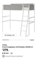 Hoogslaper wit/lichtgrijs VITVAL van IKEA, Ophalen, Eenpersoons, Zo goed als nieuw, 200 cm