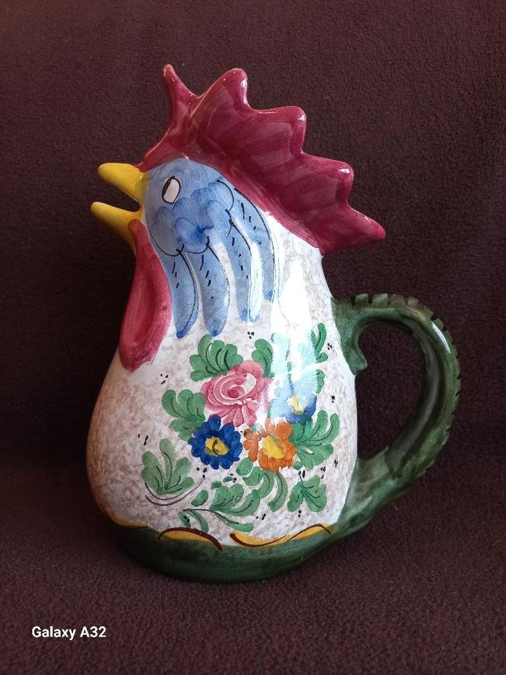 Italiaanse schenkkan van Deruta, haankan, kan 20 cm hoog, Antiek en Kunst, Antiek | Keramiek en Aardewerk, Ophalen of Verzenden