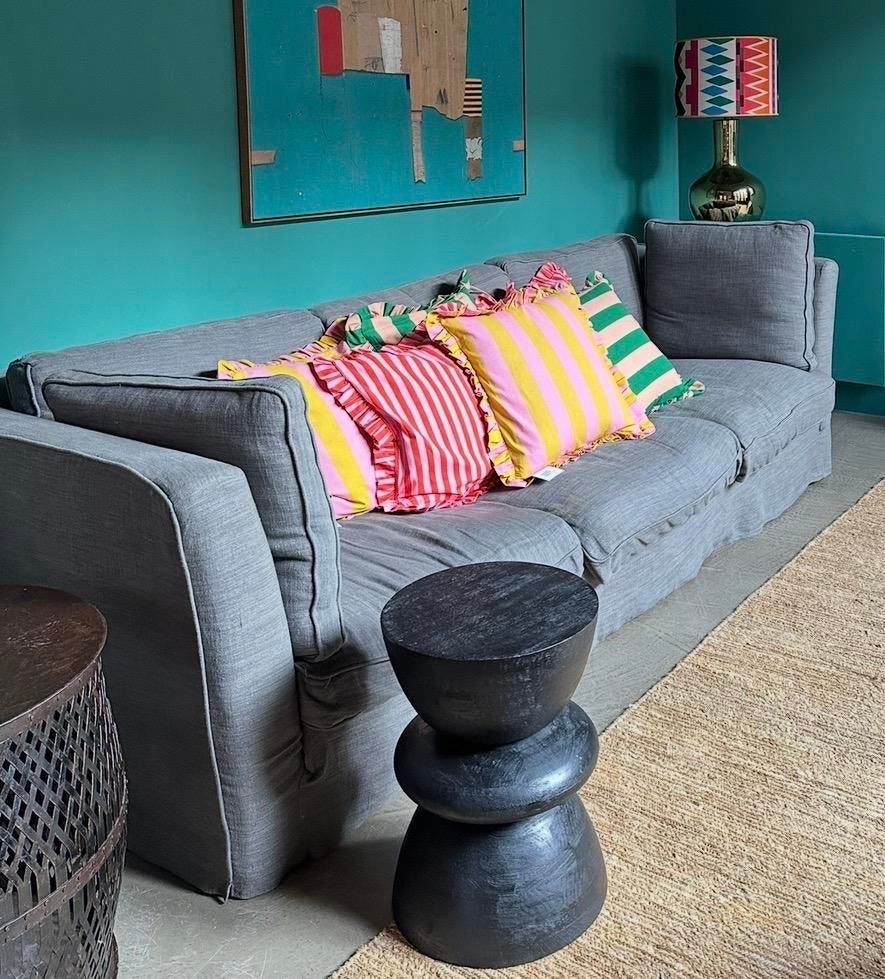 3-zits bank van Byron & Jones linnen - Den Haag, Ophalen, 250 tot 300 cm, Gebruikt, Driepersoons