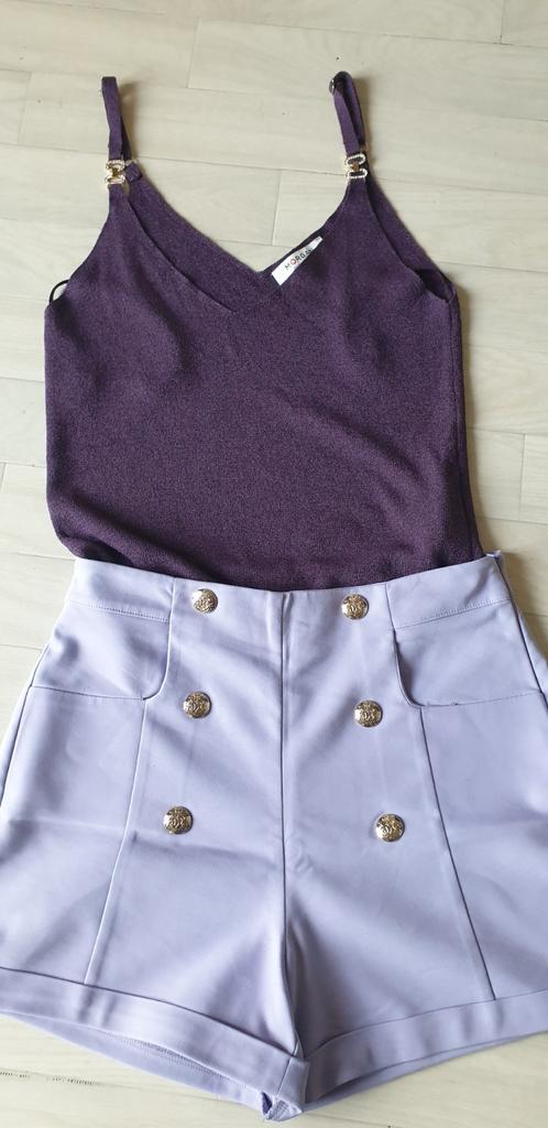Mooie set van MORGAN - Top en short - Maat 38, Kleding | Dames, Tops, Maat 38/40 (M), Paars, MORGAN, Ophalen of Verzenden