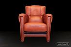 Mol en Geurts Virginia fauteuil in natuurecht bull-leather, Ophalen, Gebruikt, 75 tot 100 cm, Leer