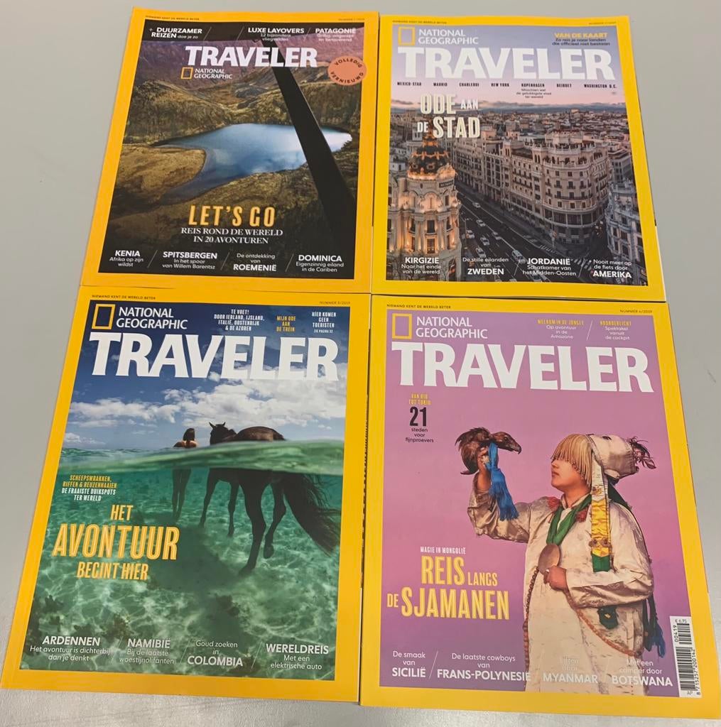National Geographic Traveler, 2019, 4 reguliere edities, Ophalen of Verzenden, Zo goed als nieuw, Wetenschap en Natuur