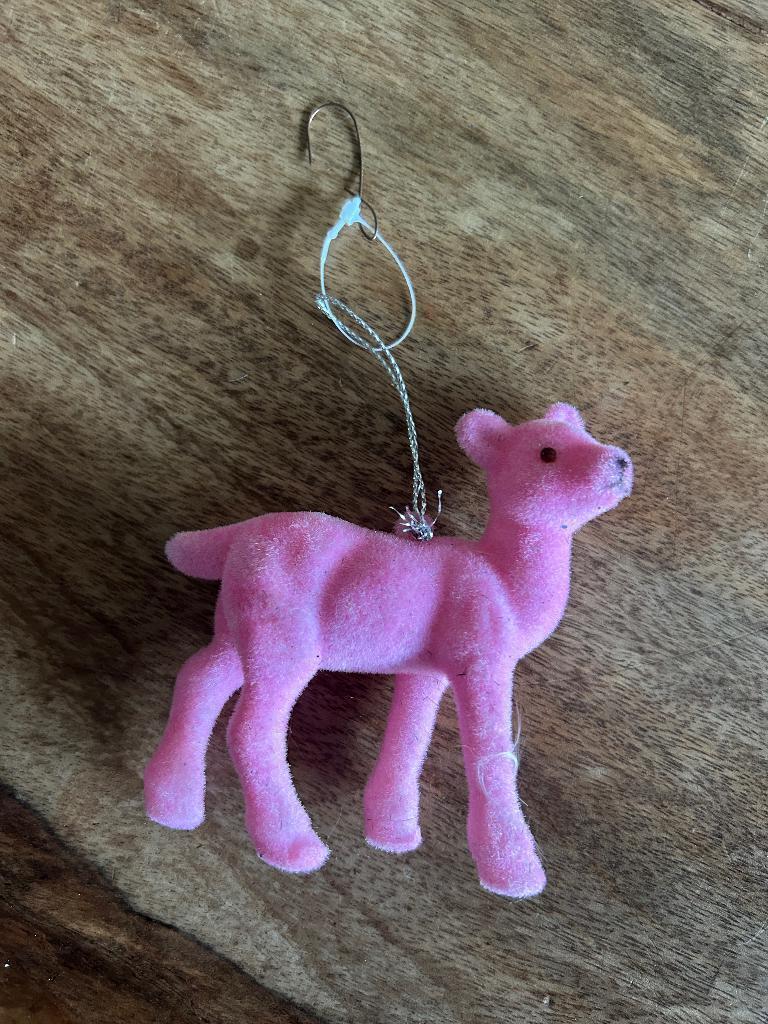 kerst kerstbal hanger ree hertje roze, Ophalen of Verzenden, Gebruikt