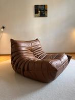 Ligne Roset – Togo 1-zits Fauteuil/Stoel – Cognac Bruin Leer, Leer, Zo goed als nieuw, 75 tot 100 cm, Knoll vitra artifort sede b&b italia cassina mid century retro
