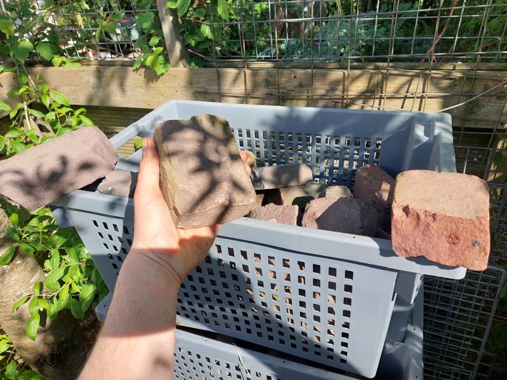 Gebroken gebakken klinkers, Tuin en Terras, Tegels en Klinkers, Ophalen, Gebruikt, Klinkers