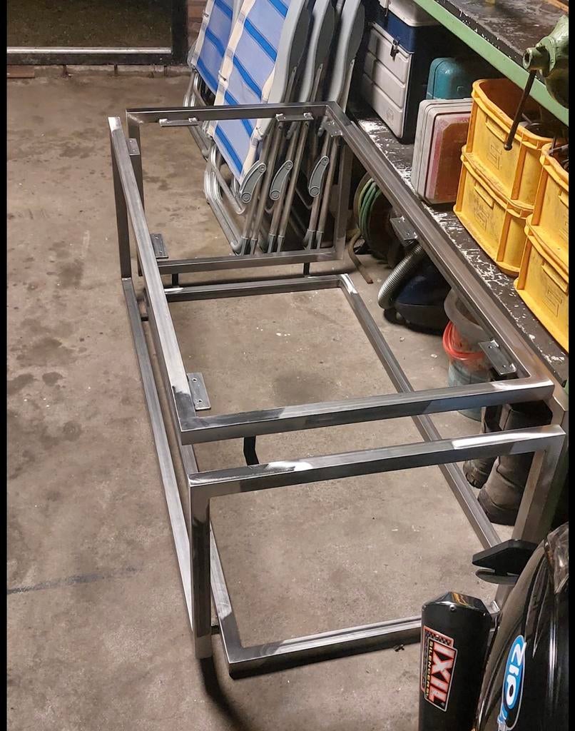 Salontafel met koker 30x30 zwervend frame, 100 tot 150 cm, 50 tot 75 cm, Nieuw, Metaal