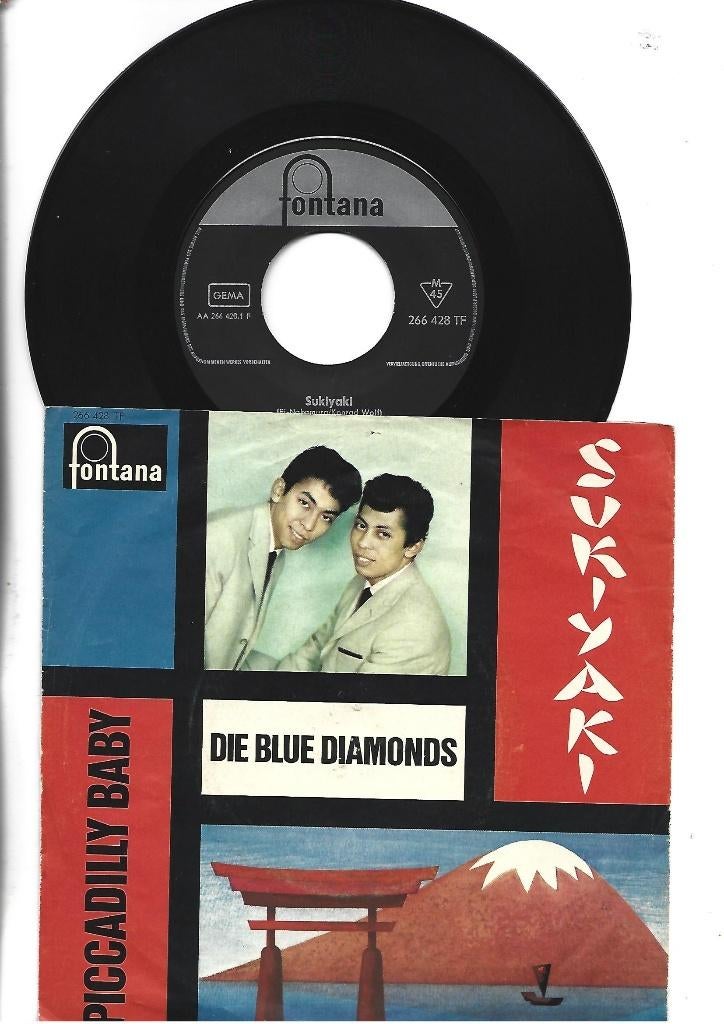 THE BLUE DIAMONDS SINGLE 7" SUKIYAKI -1963, Cd's en Dvd's, Vinyl Singles, 7 inch, Single, Ophalen of Verzenden, Zo goed als nieuw