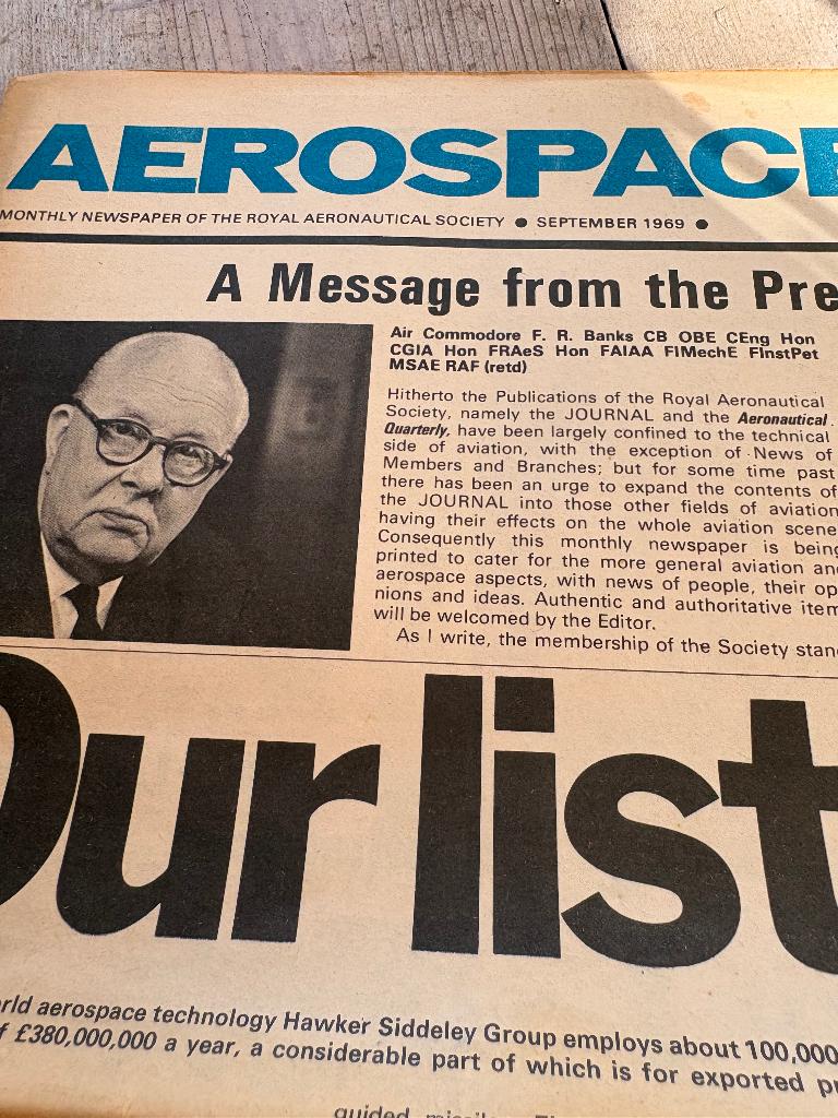 Krant Aerospace sept. 1969, Ophalen of Verzenden, Gelezen, Krant