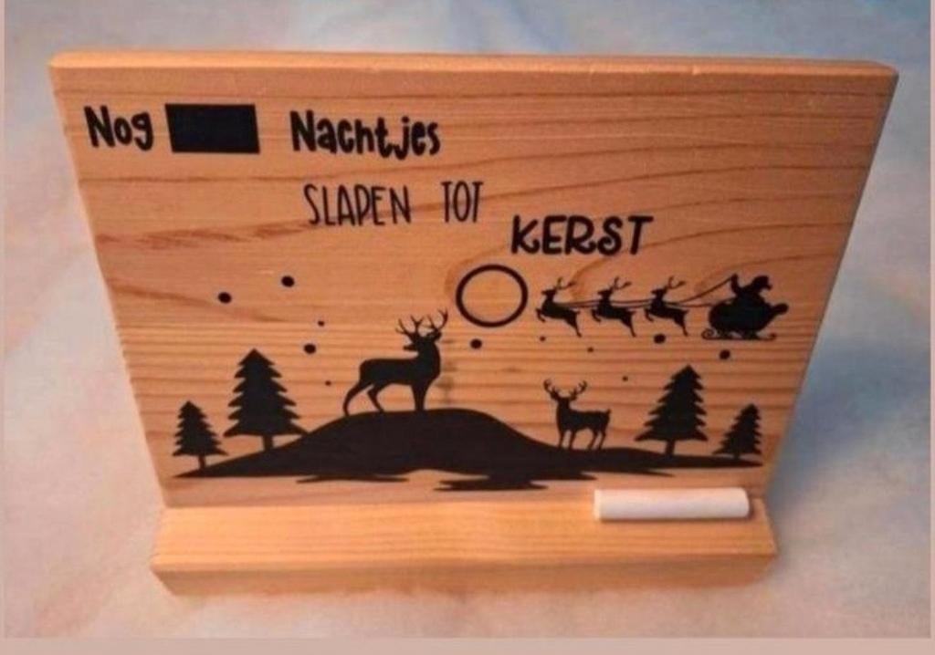 Een bordje voor de kerst. Met...nog...nachtjes slapen, Ophalen, Nieuw