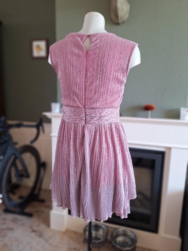 Rinascimento zilver hard roze baby doll jurk L, Verzenden, Zo goed als nieuw, Roze, Boven de knie