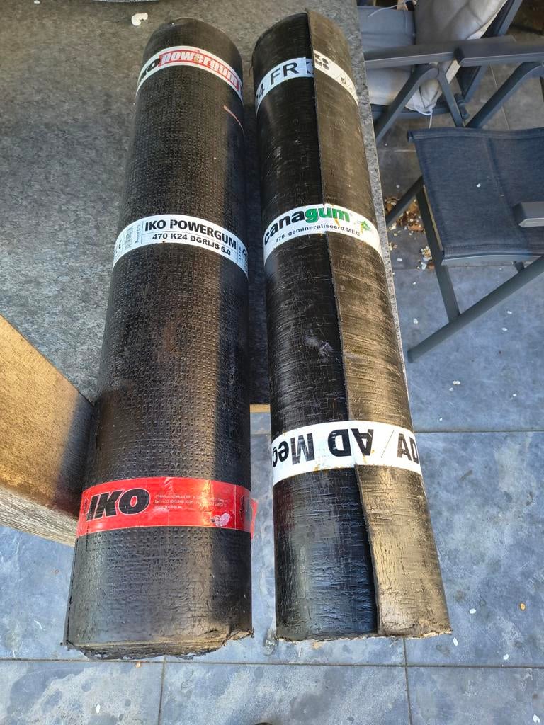 Dakleer rollen IKO Powergum en Canagum, Ophalen, Overige materialen, 10 tot 15 m², Zwart