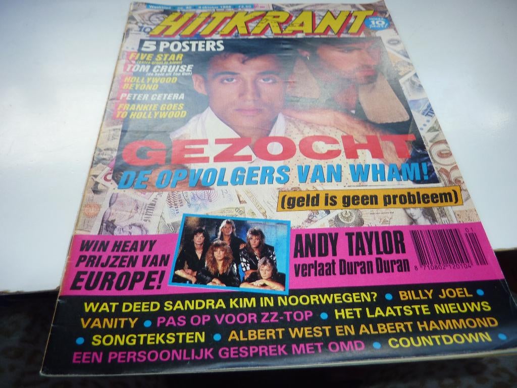 HITKRANT NR 40 1986-COMPLEET-WHAM-FIVE STAR-EUROPE-VANITY, Verzenden, 1980 tot heden, Tijdschrift