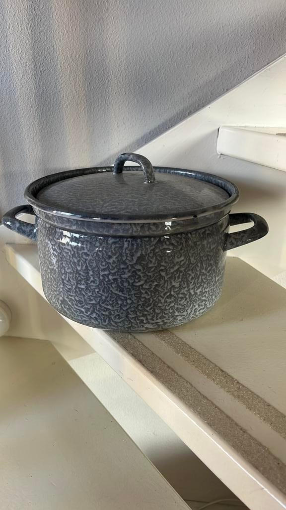 Emaille pan 25 cm diameter, Huis en Inrichting, Keuken | Potten en Pannen, Ophalen of Verzenden, Gebruikt, Overige materialen