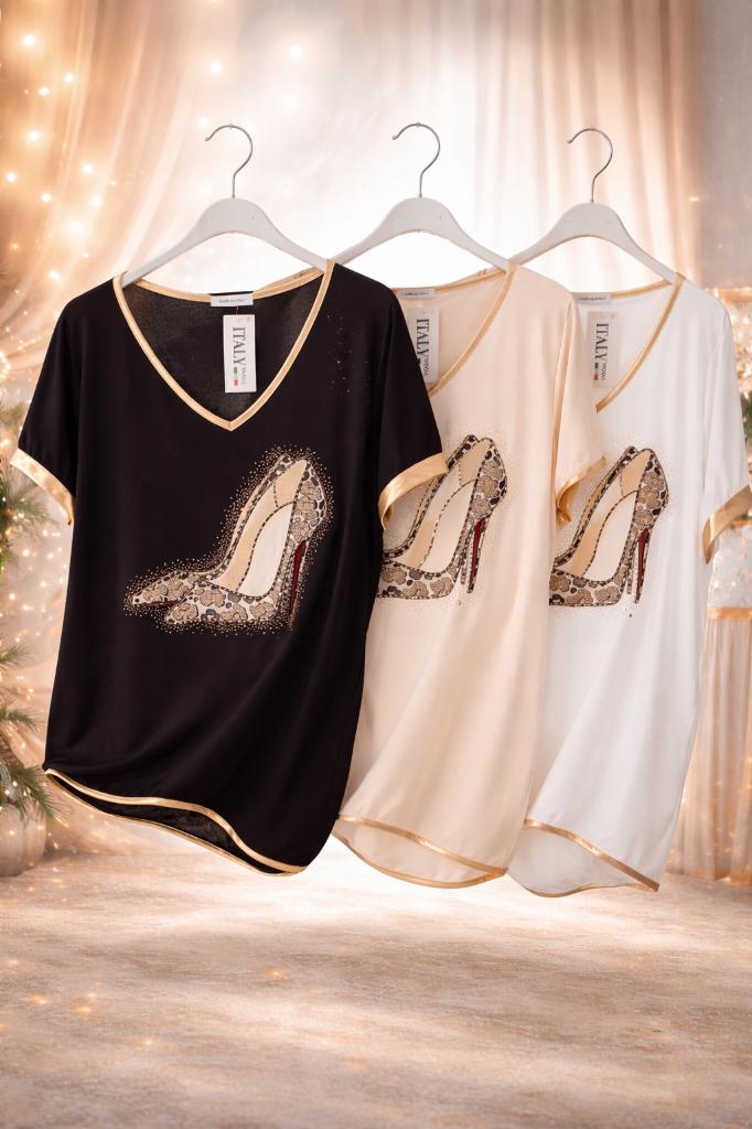 Het Ultieme Fashion Shirt met Strass & Glamour, Ophalen of Verzenden, Nieuw, Zwart, Korte mouw