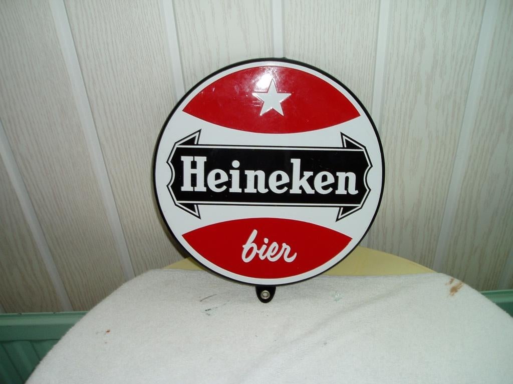 Mooi Heineken Bordtje  23 cm, Ophalen, Zo goed als nieuw, Reclamebord