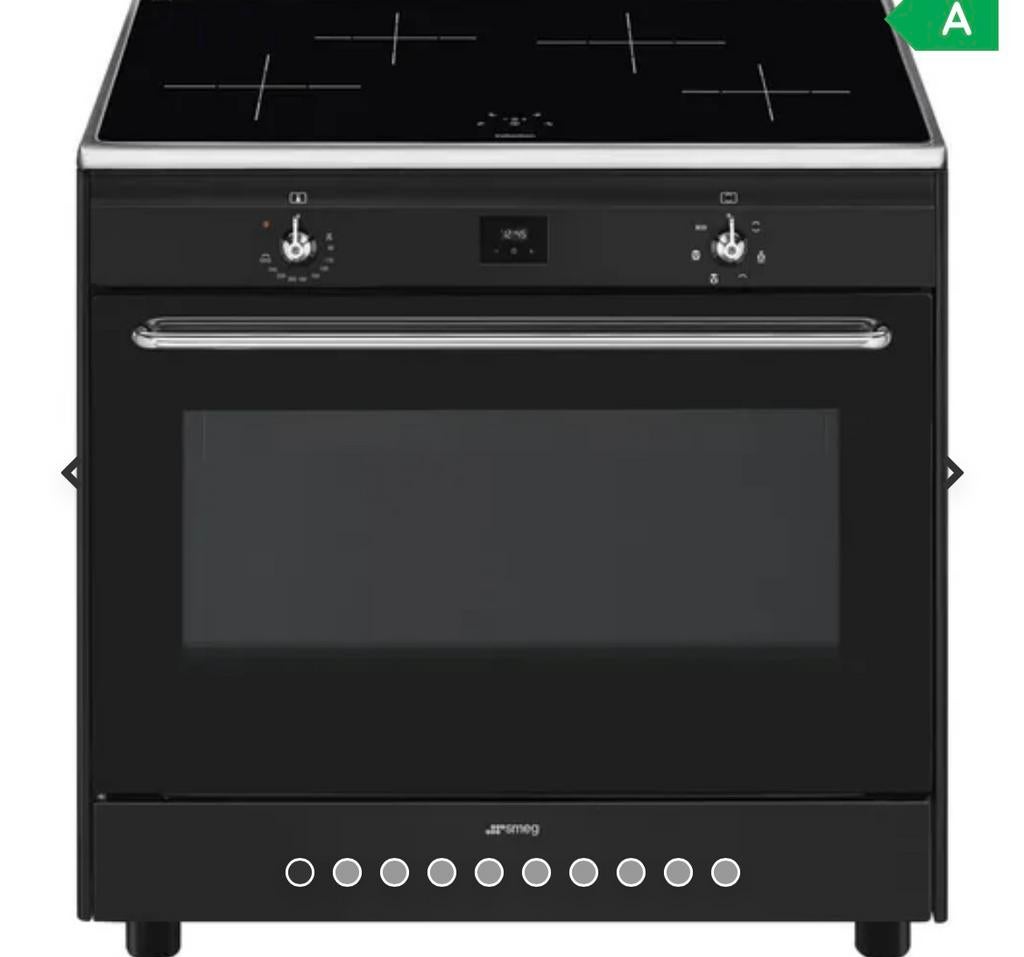 Moderne Smeg oven– zwart, Witgoed en Apparatuur, Fornuizen, Keramisch, Grill, Zo goed als nieuw, Vrijstaand