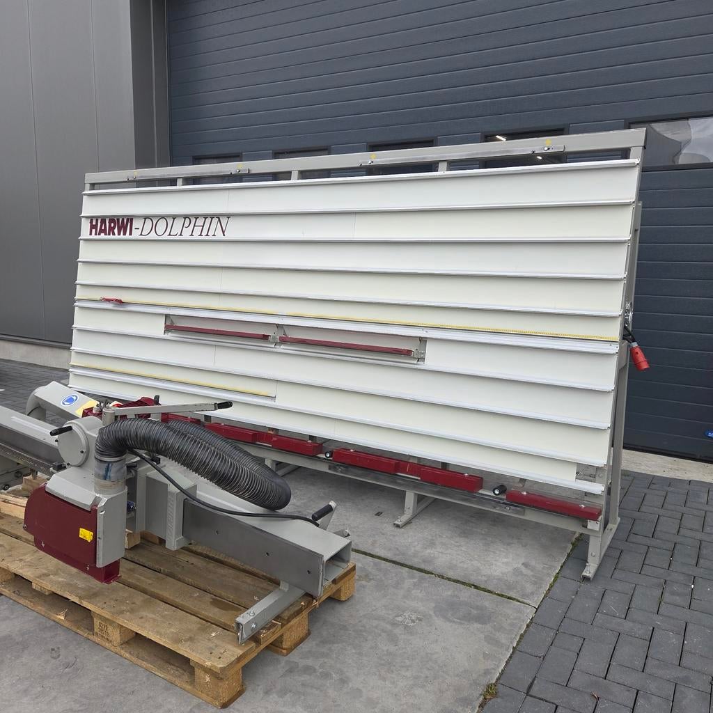 Harwi platenzaag wandzaag met voorritser * met transport, Ophalen of Verzenden, 1200 watt of meer, Overige typen, 70 mm of meer