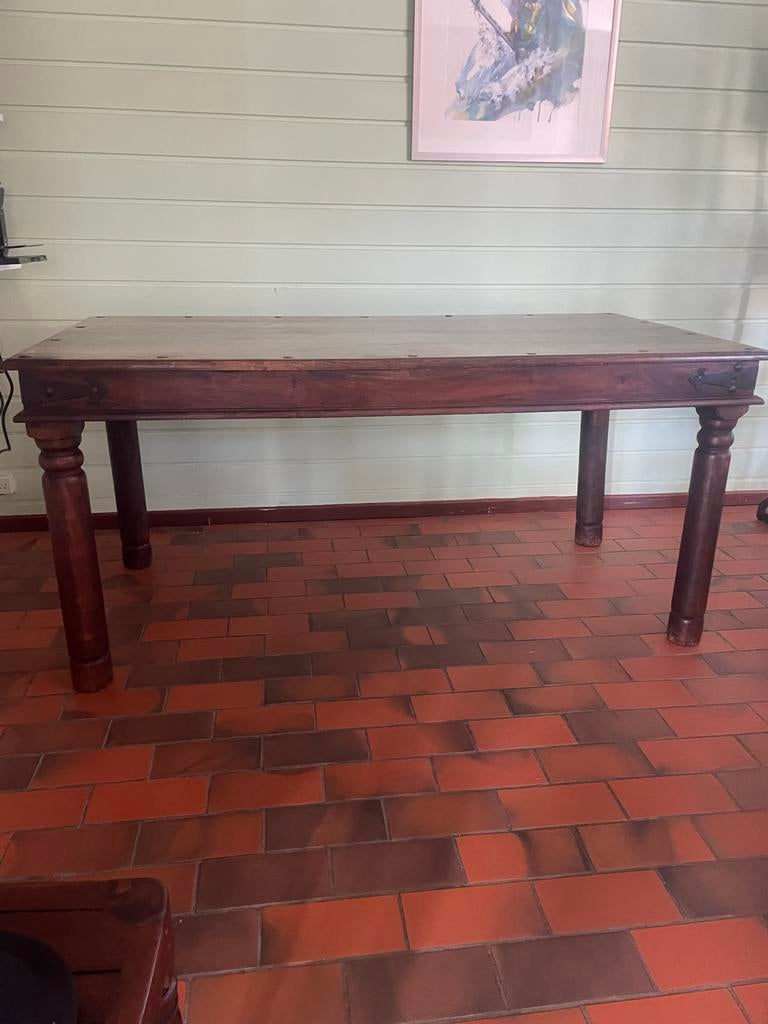 Koloniale eettafel, Huis en Inrichting, Tafels | Eettafels, Ophalen, Gebruikt, 50 tot 100 cm, 150 tot 200 cm